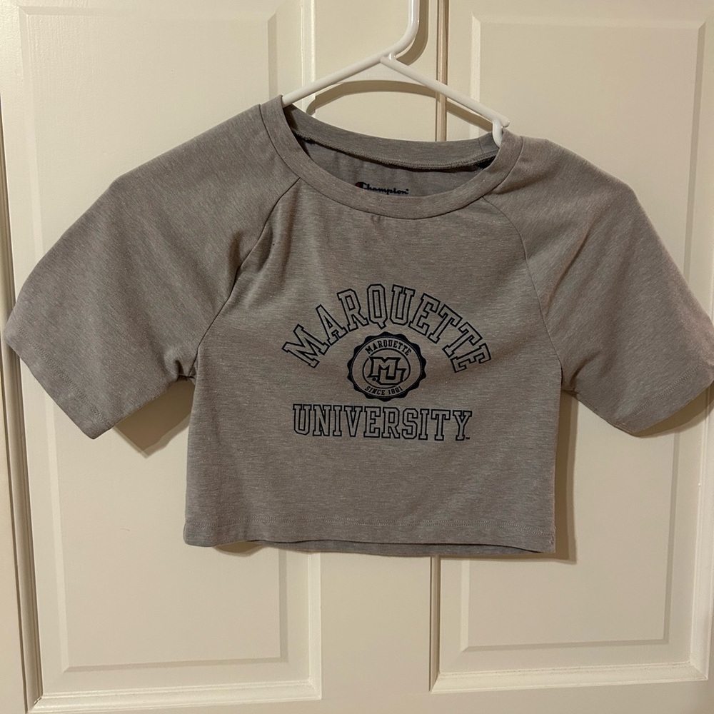 Champion Gray Marquette University Crop Top